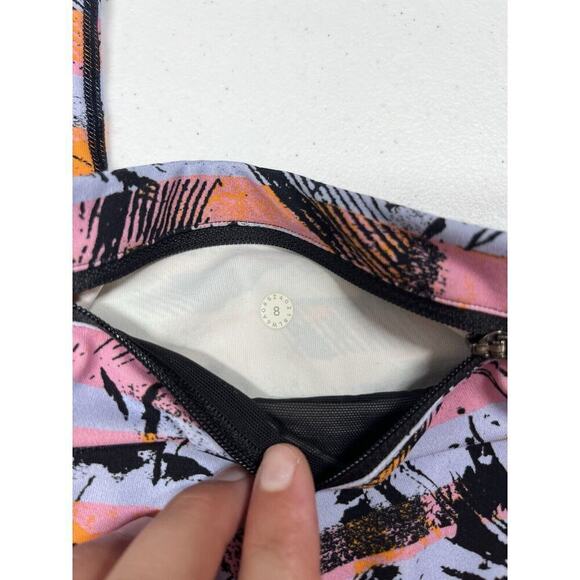 Lululemon Speed Up Crop 21" Inseam Inversion Multi Orange Pink Black Size 8 - Picture 7 of 7